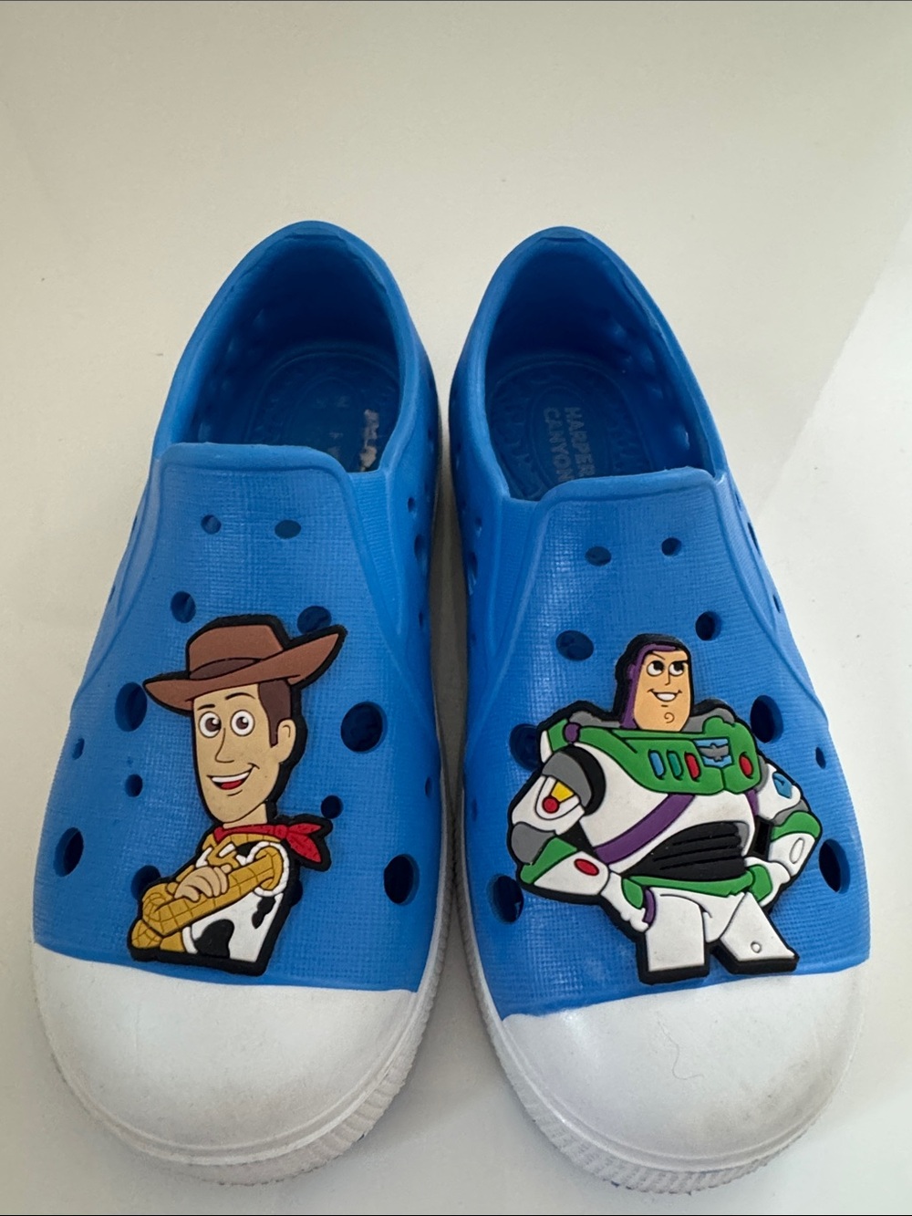 Harper Canyon Blue Kids Slip-On Water Shoes with Toy Story Icons